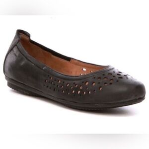 Josef Seibel Pippa Ballet Dress Flats Black Leather Cushioned Shoes EU42 NIB
